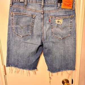 Levi's Light Blue Distressed Jean Shorts